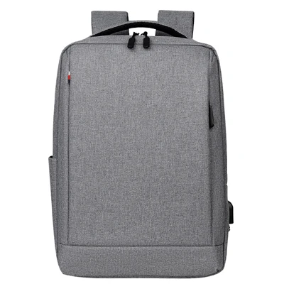 Мужской рюкзак usb зарядка для Macbook air Pro 13 15 сумка для ноутбука Lenovo HP Dell 14 15,6 дюймов рюкзаки дорожные сумки - Цвет: Серый