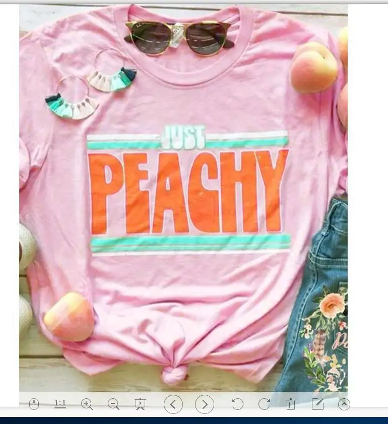 

Printing Women T-shirt Summer Shirt Female Tee Tshirt Tops Just Peachy Printed Top Short Sleeve Tees