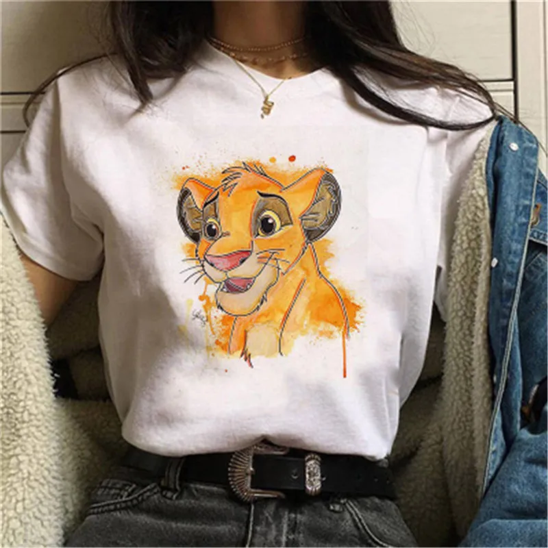 HAKUNA MATATA Король Лев футболка для женщин короткий рукав повседневные женские топы Футболка женская обычная футболка Женские топы - Цвет: 1