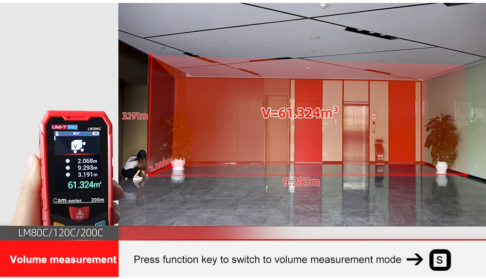 Лазерный дальномер UNI-T 80/120/200 м высокая точность электронный Правитель Открытый Применение LM80C/LM120C/LM200C камера цветной экран IP65