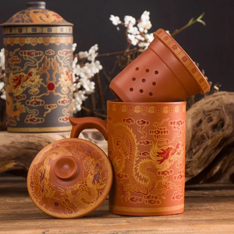 Чашка Pu'er керамическая чашка чайные чашки с крышкой из фиолетового песка