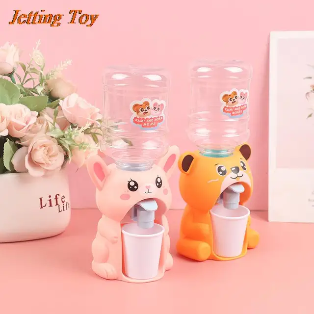 Kids Mini Cartoon Drink Water Dispenser Toy Kitchen Play House Toys for Children Game Toys 2