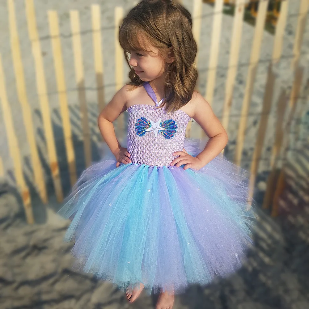 Mädchen Meerjungfrau Tutu Kleid Prinzessin Geburtstag Party Kleider für 