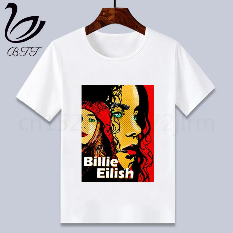 L Billie Eilish/Одежда для маленьких мальчиков; детская футболка с забавным рисунком; детские летние топы с круглым вырезом; футболка для мальчиков и девочек; одежда для малышей - Цвет: L