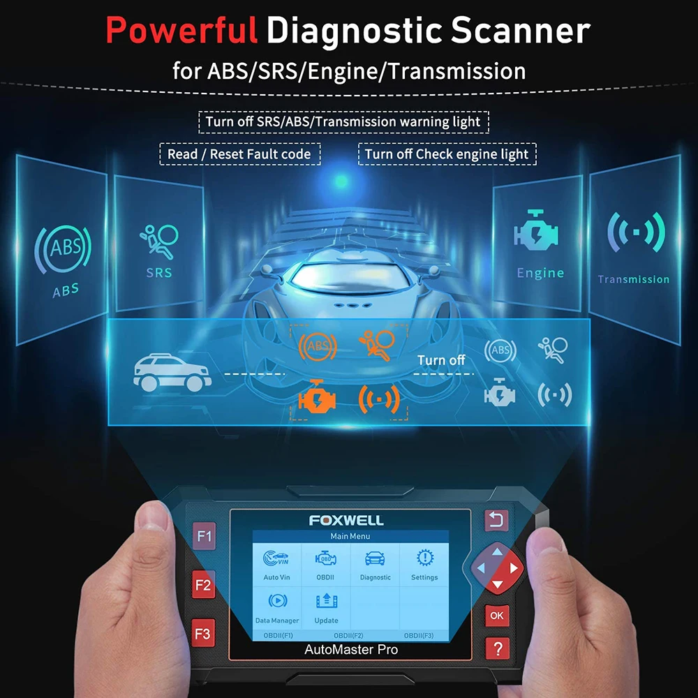- FOXWELL NT604 Elite OBD2 Professional Scanner Read Clear Code ABS SRS Engine Transmission System Data Print Car Diagnostic Tools