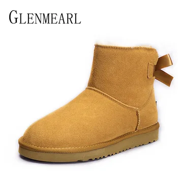 

Women Ankle Boots Genuine Leather Brand Female Winter Warm Boots Shoes Women Flat Lace Up Leather Shoes Casual Shoes Plus DE