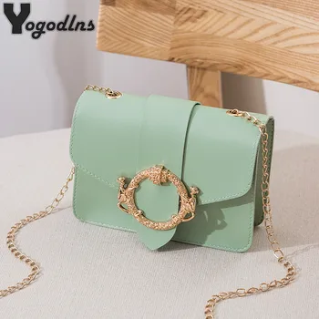 

New Female Woman Crossbody Bags Small Lock Shoulder Bags Chain Designer Flap Purse PU Leather Fashion Girls Solid Messenger Bags