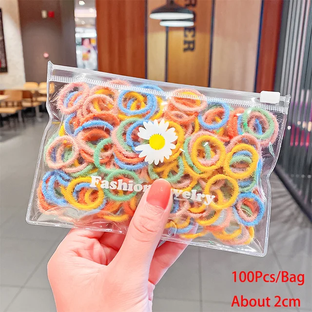 50/100/200 Pcs/Bag Children Cute Candy Cartoon Solid Elastic Hair Bands Girls Lovely Srunchies Rubber Bands Kid Hair Accessories Mix-5-100 Pcs