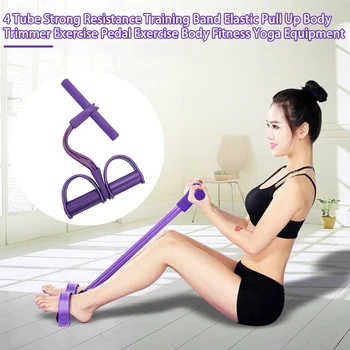 

Indoor Fitness Resistance Bands Exercise Equipment Elastic Sit Up Pull Rope Gym Workout Bands Sport 4 Tube Pedal Ankle Puller
