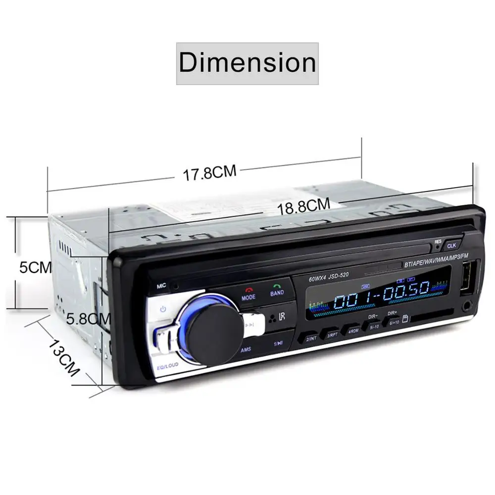 Автомобильный радиоприемник с Bluetooth автомобильный стерео радио FM Aux вход