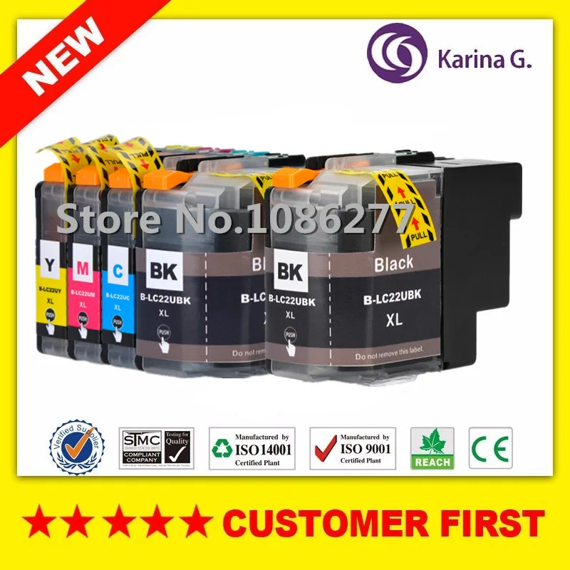 Совместим с чернильным картриджем LC22U для Brother DCP J785DW MFC J985DW и т. д.|Чернильные