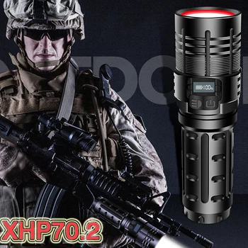 

Powerful Hunting Led Flashlight Rechargeable Tactical Torch 18650 USB flash light cree xhp50 xhp70 Hand Lamp 3 mode mini lantern