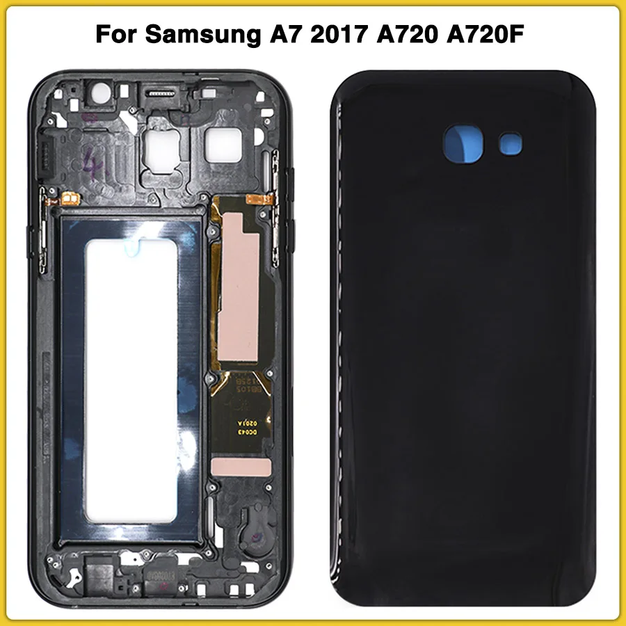 Новый чехол A720 с полным покрытием корпуса для Samsung A7 2017 A720F средняя рамка + задняя