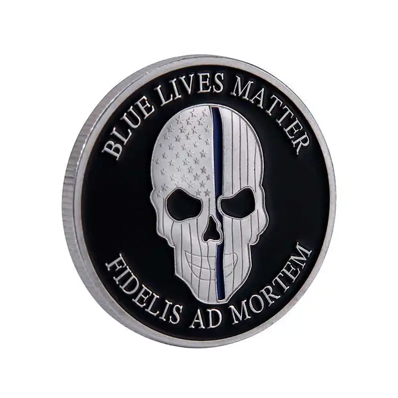 Нью-Йоркский Полицейский отдел NYPD Blue lives Matter Skull памятный обмен монет монеты