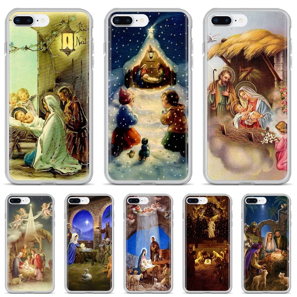 Силиконовый чехол для iPhone 11 Pro 4 4S 5 5S SE 5C 6 6S 7 8X10 XR XS Plus Max iPod Touch Рождественская сцена