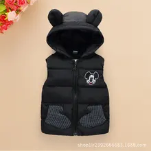 Стиль, Детский пуховик, хлопковый жилет с капюшоном, детское хлопковое пальто, жилет для мальчиков и девочек, короткий с капюшоном