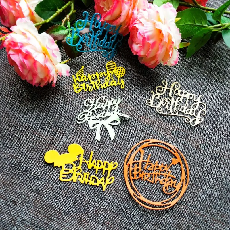 

Happy Birthday Metal Cutting Dies Stencil DIY Scrapbooking Album Stamp Paper Card Embossing Crafts Decor X4YD