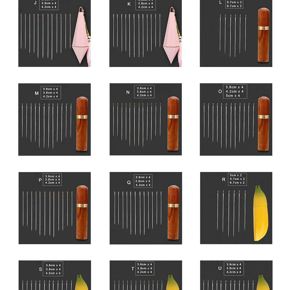 Blind Sewing Needles Easy Self Threading Side-Hole Needlework Tools With Portable Box Holder Elder Children Handmade Embroidery