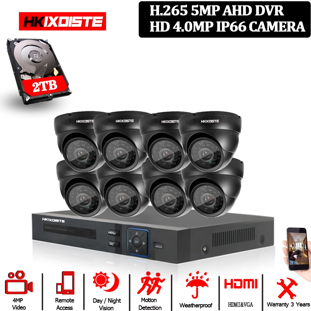 Discount   16CH HD 5MP AHD DVR recorder 3G Wifi CCTV system 16Pcs Super 4MP 2560x1440p security in/outdoor MIN 