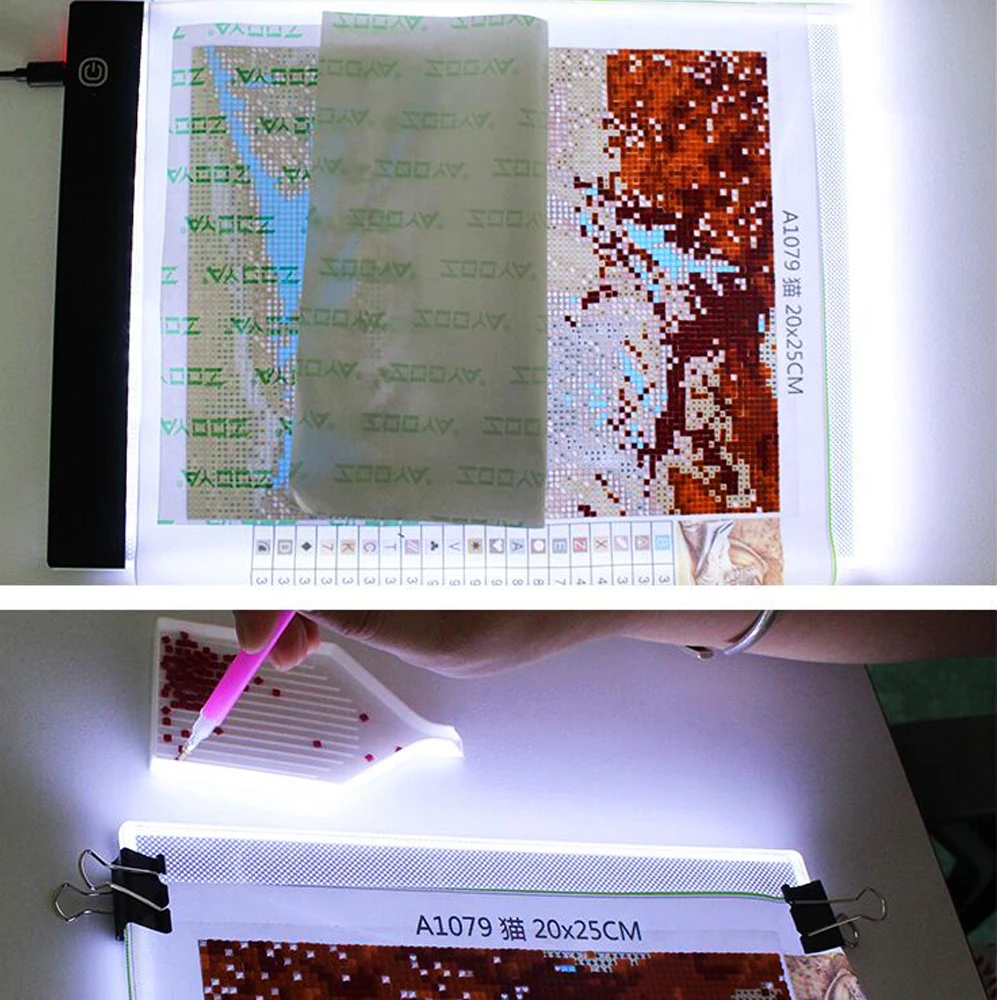 CHIPAL-A4 LED 라이트 패드 박스, 디지털 그래픽 태블릿 그리기 전자 USB 쓰기 다이아몬드 페인팅 아트 그래픽 복사 보드
