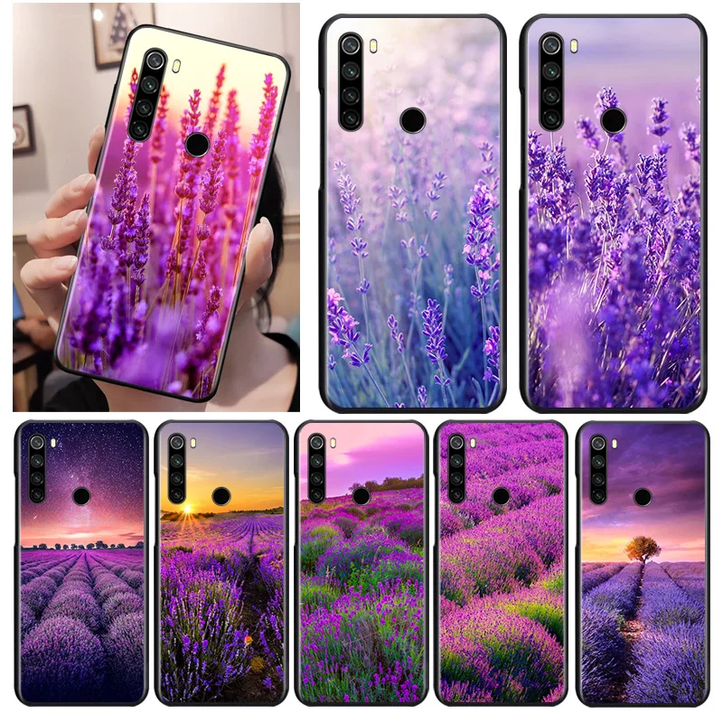 

Purple lavender Black Cover For Xiaomi Redmi Note 9 9S 8T 8 7 6 5A 5 4X 4 Pro Max Soft Phone Case