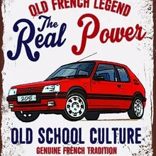 Винтажный французский автомобиль peugeot 205 Gti жестяная вывеска бар Домашний Декор стены металлический художественный плакат(посетите наш магазин, больше продуктов