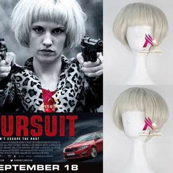 

Halloween Pursuit Women Grainne cosplay Wig Women gold Short Bob Haircut Cosplay hair Wig Grainne Role Play costumes +wig cap