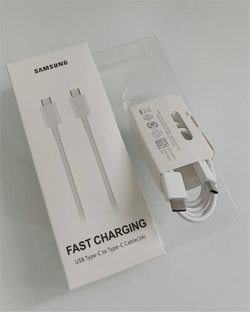 Кабель samsung PD, 1 м, 3 А, быстрая зарядка, usb type-C-type-C, Дата-кабель для Galaxy Note 10 Plus, S10, S10E, S9, A90, Xiaomi 9 - Цвет: Cable with box Black