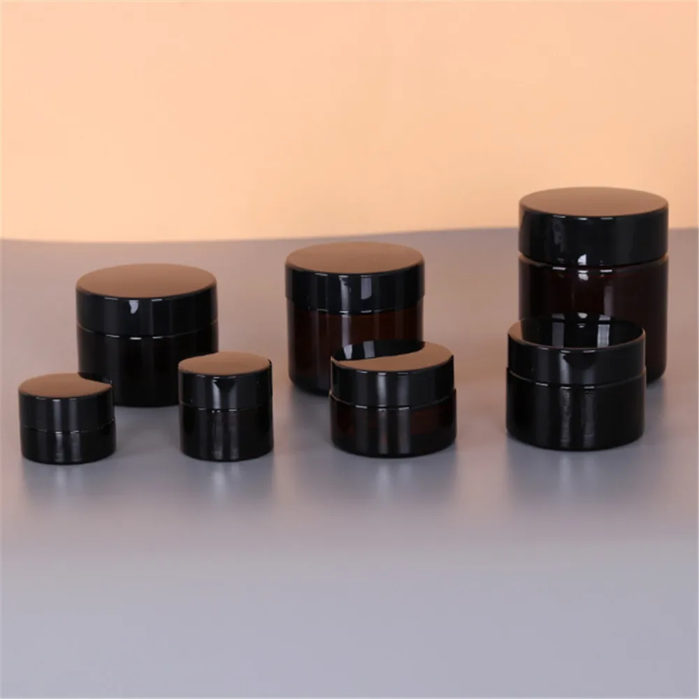 Flacon en verre pour crème cosmétique pour le visage, baume à lèvres, Pot pour échantillons, flacons de maquillage, vente en gros, 20g/30g/50g/100g ► Photo 2/5