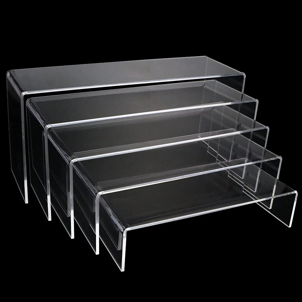 5 Sizes Clear Acrylic Display Risers, Acrylic Jewelry Display Shelf