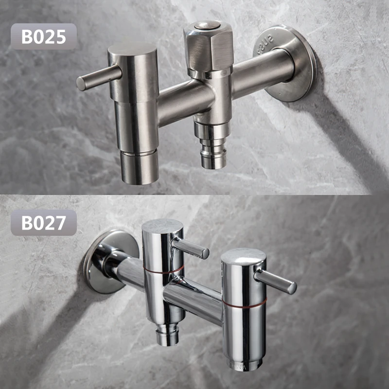 

Multifunctional one-in and two-out washing machine faucet wall-mounted garden bathroom sink mop pool double handle Taps