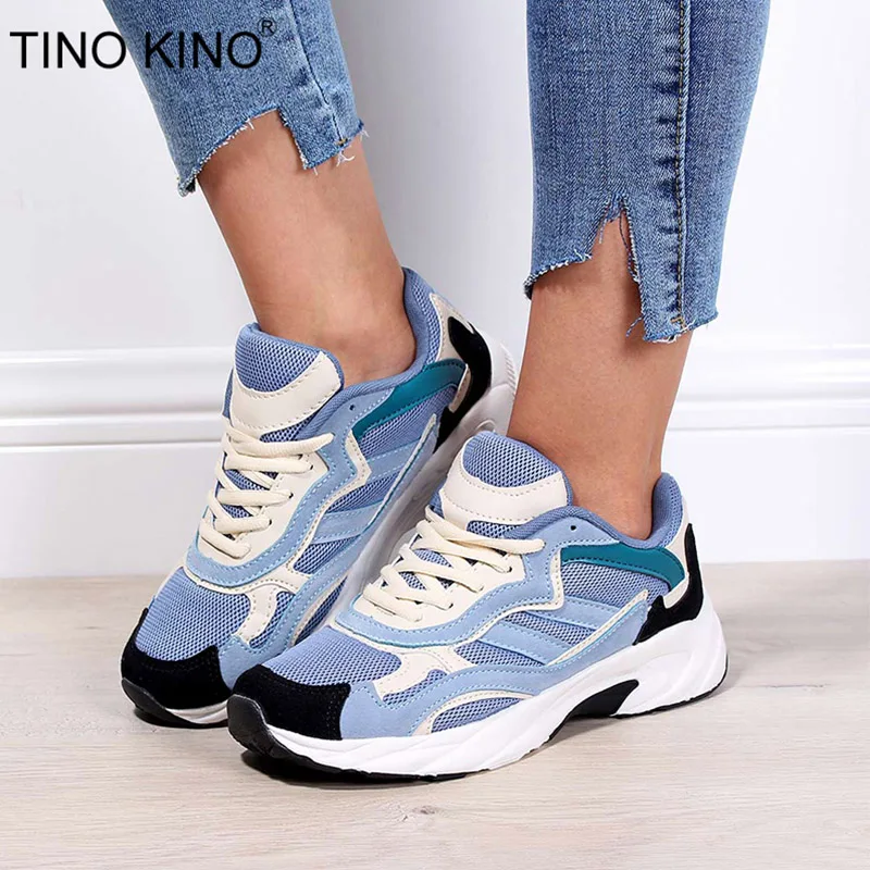 

TINO KINO Women Platform Autumn Sneakers Flat Vulcanized Shoes Female Comfort Lace Up Walking Ladies Fashion Casual Footwear