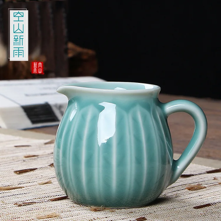 

Empty Mountain Xinyu Longquan Celadon Kung Fu Tea Set Spare Parts Pitcher Ceramic Heat-Resistant Tea Pot Fair Cup Tea Pitcher