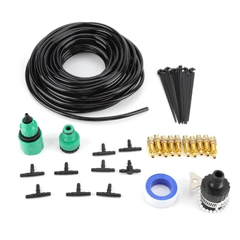 

15m DIY Garden Drip Irrigation System Garden Irrigation Spray Brass Spray Nozzle Auto Watering Kit