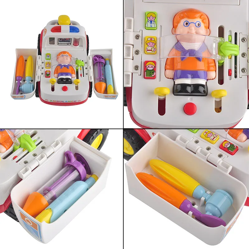 

Toy kids Vehicles Baby Learning educational Ambulance model Car Styling Doctor Emergency Model with Light Music Electric child