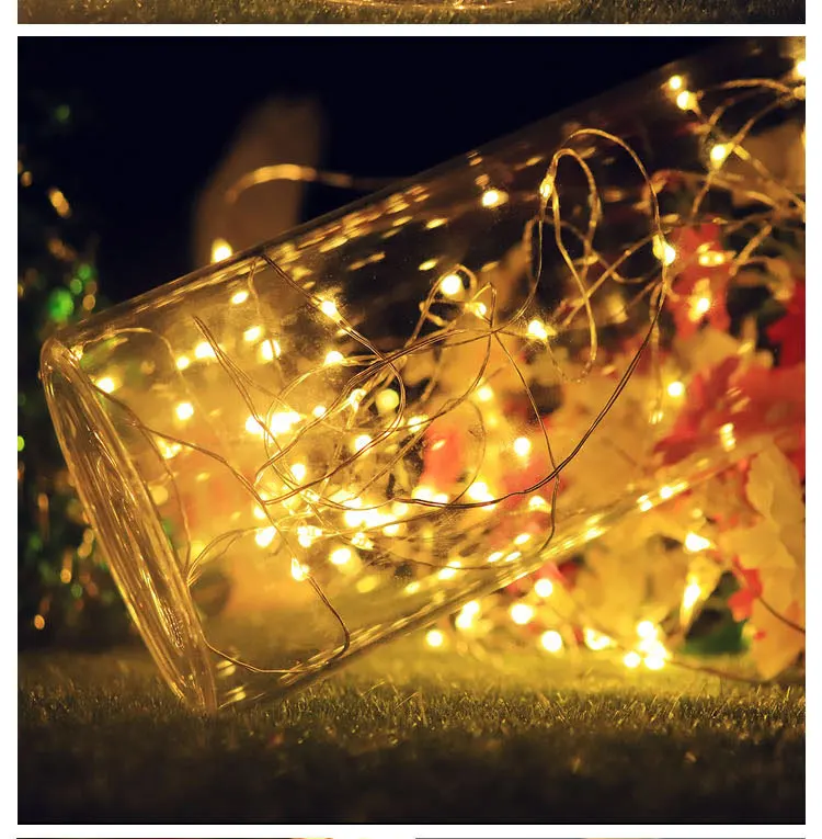 Гирлянда, светодиодный светильник, крышка для бутылки с солнечной батареей для рождества, праздников и фонарей, гирлянда, сказочный светильник, украшение
