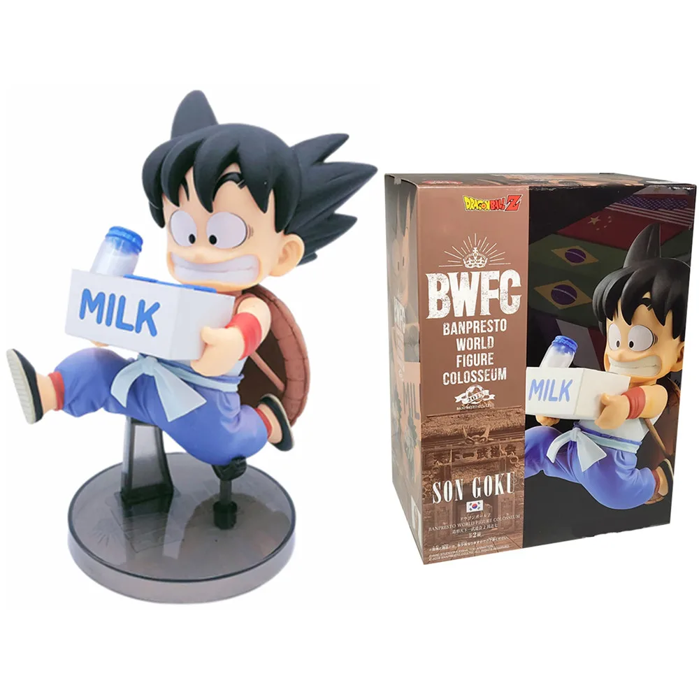 BWFC2 Son Goku Milk Dragon Ball Z Anime Cute Toys For Children Banpresto World Figure Colosseum Goku Model DBZ Action Figma Doll