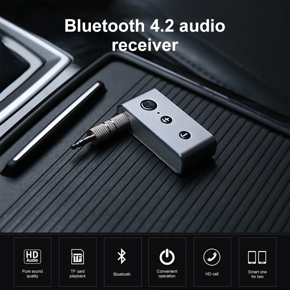 Aoshike 1 шт. Автомобильный mp3 аудио плеер громкой связи AUX Bluetooth 4,2 беспроводной аудио приемник передатчик HIFI стерео Поддержка TF карта