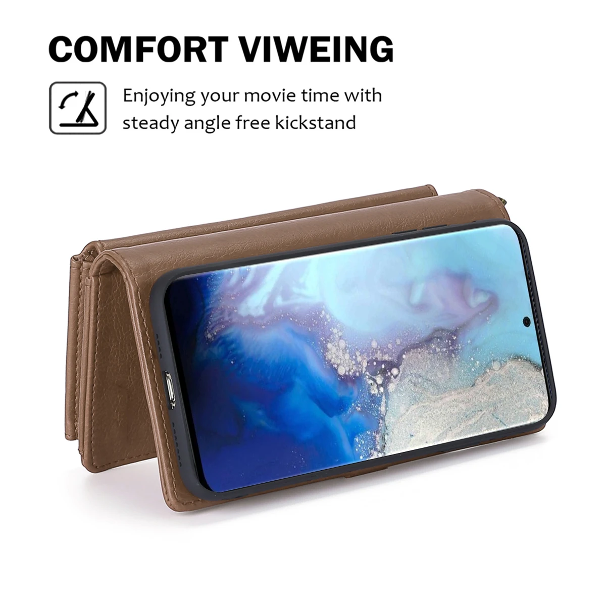 Для Samsung Galaxy S20 Plus A71 A51 Чехол бумажник из искусственной кожи простой стиль съемный