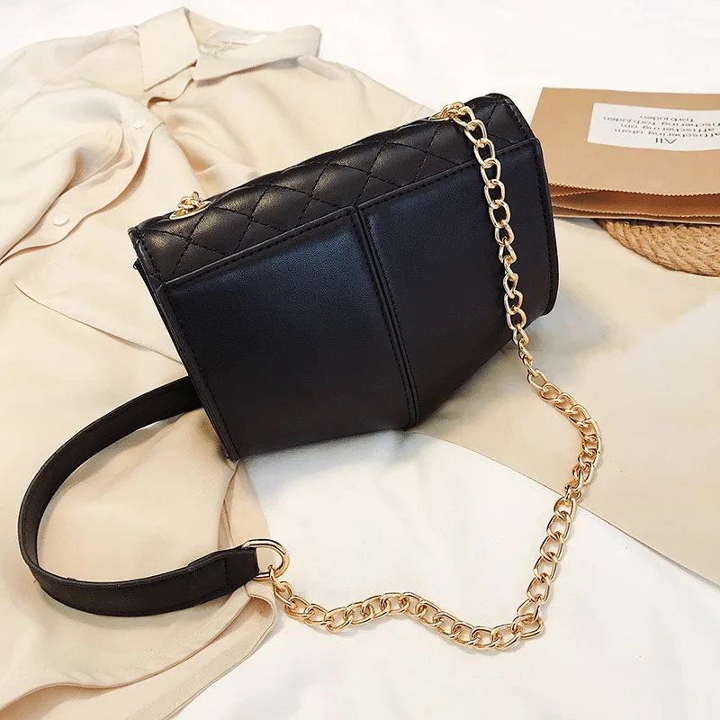 

2019 New Style Irregular Rhombus Square Sling Bag Magnetic Snap Chain Shoulder Oblique WOMEN'S Bag