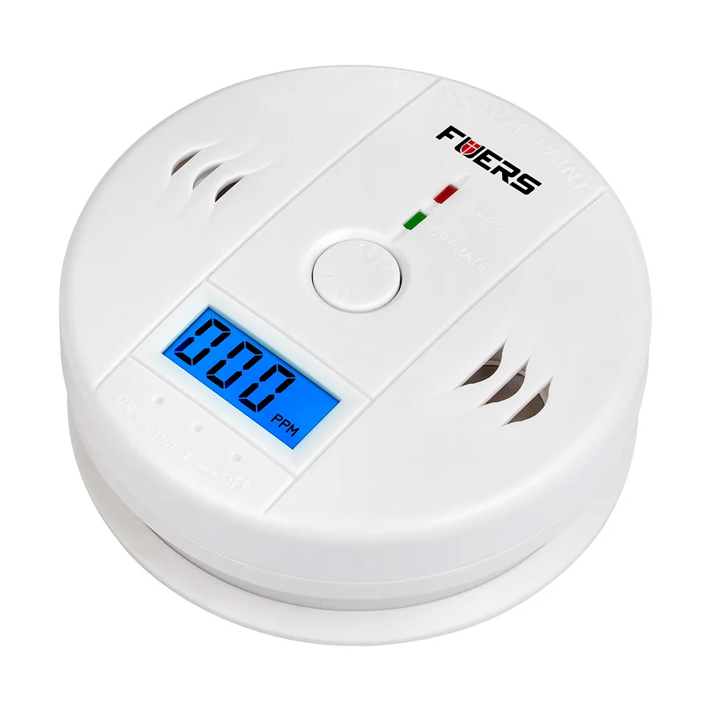Fuers CO Sensor 85dB Carbon Monoxide Detectors LCD Photoelectric Independent Poisoning Warning Alarm CO Gas Sensor Detectors