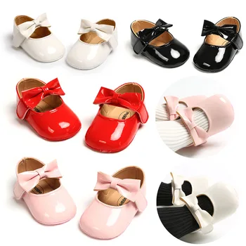 

Baby Girl Shoes Bowknot Design Anti-Slip Casual Sneakers Toddler Soft Soled Princess Walking Shoes