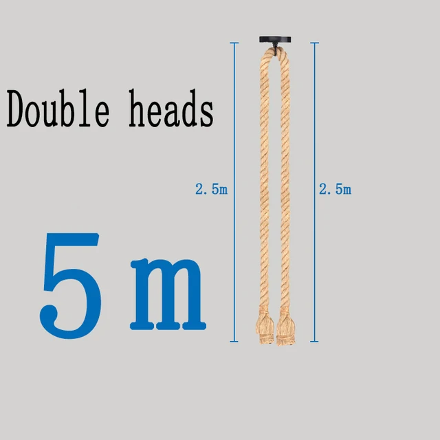 Vintage Hemp Rope Pendant Light Retro Loft Industrial Hanging Lamp Creative Country Style Edison Bulb Lamp Home Light Decoration double heads 5m