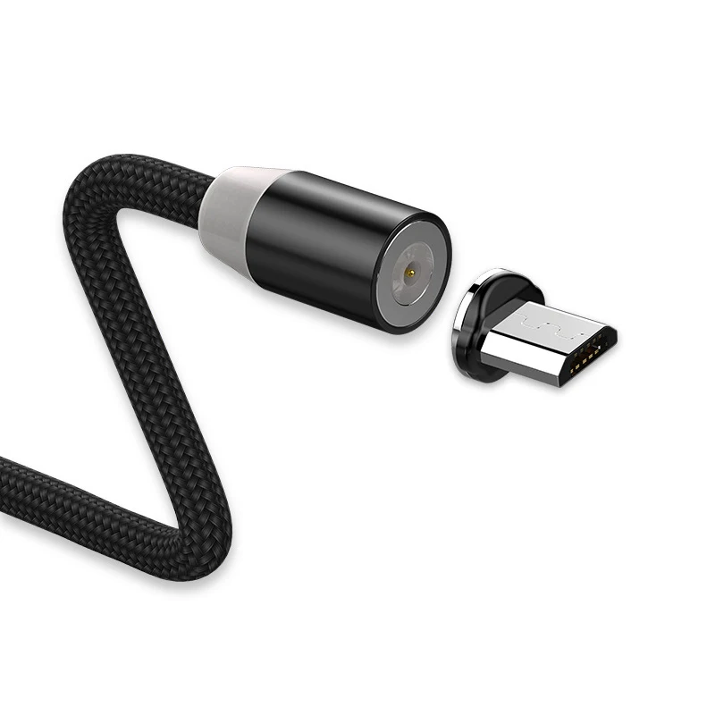 Магнитный usb-кабель для быстрой зарядки для Iphone TYPE-C, Micro USB, Android, IOS, линия передачи данных для Xiaomi Redmi, samsung, магнитный шнур - Цвет: Black for TYPE C