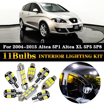 

11pcs LED Interior dome Lights bulb kit for Seat Accessories for 2004-2015 Altea 5P 1 for Altea XL 5P5 5P8