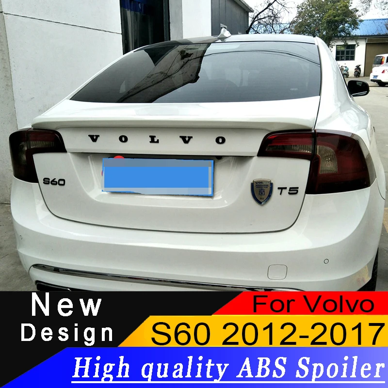 Для Volvo S60 2012 2017 ABS спойлер из материала высокое качество любой цвет или праймер