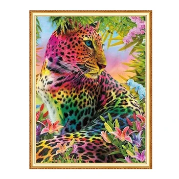 

Meian leopard full square diamond 5D DIY Diamond art 3D Diamond painting Kit cross stitch diamond mosaic photo home decor