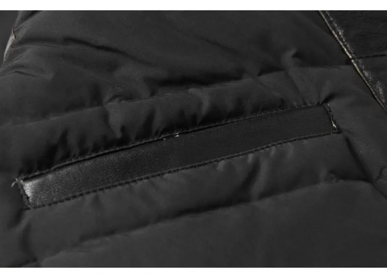 Для мужчин из натуральной кожи пуховики и пальто мужской зимний теплый полушубок Роскошные верхняя одежда с капюшоном 2018 новый бренд DK07YR
