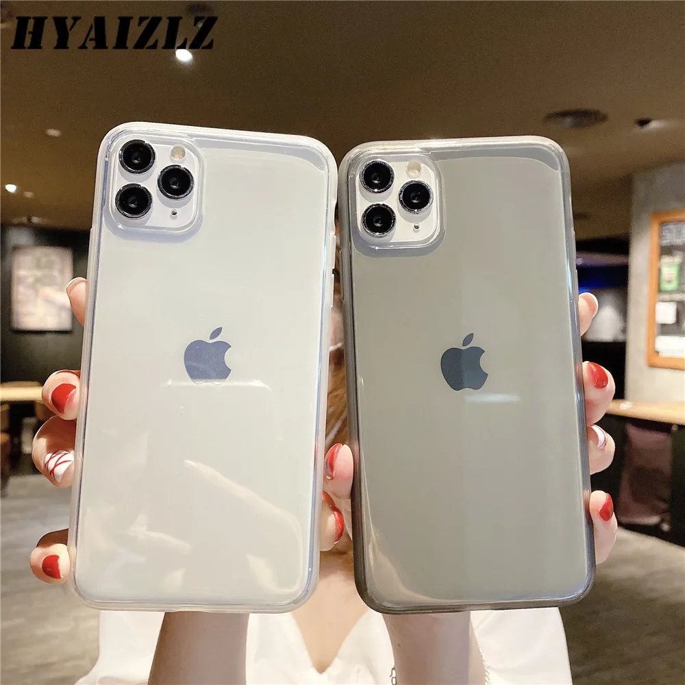 Candy Color Clear Phone Case for iPhone 12 mini 11 Pro Max XR X XS 7 8 Plus SE 2020 Simple Jelly Cover Soft TPU Shockproof Coque | Мобильные