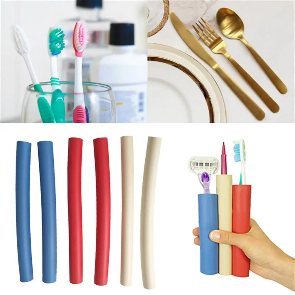 Набор ручек для столовых приборов, силиконовая ручка, кухонная утварь, рукав, ручка для детей, ложка, столовый нож, вилка